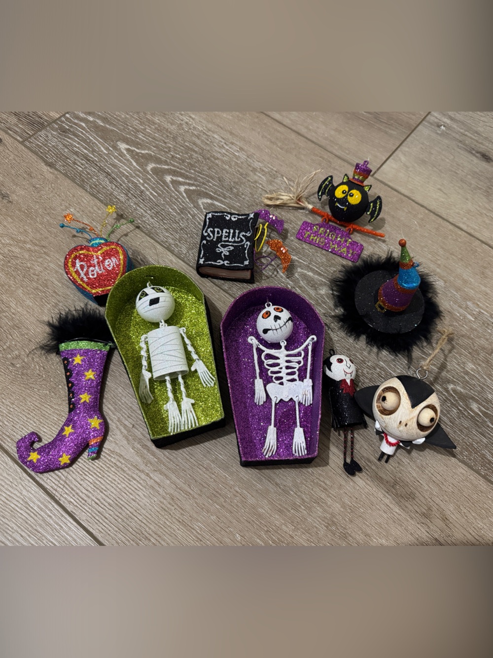 Pier one Glitter Halloween Ornament lot